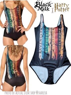 Black Milk × Harry Potter Women's All Houses Swimsuit one peice Swimwear S